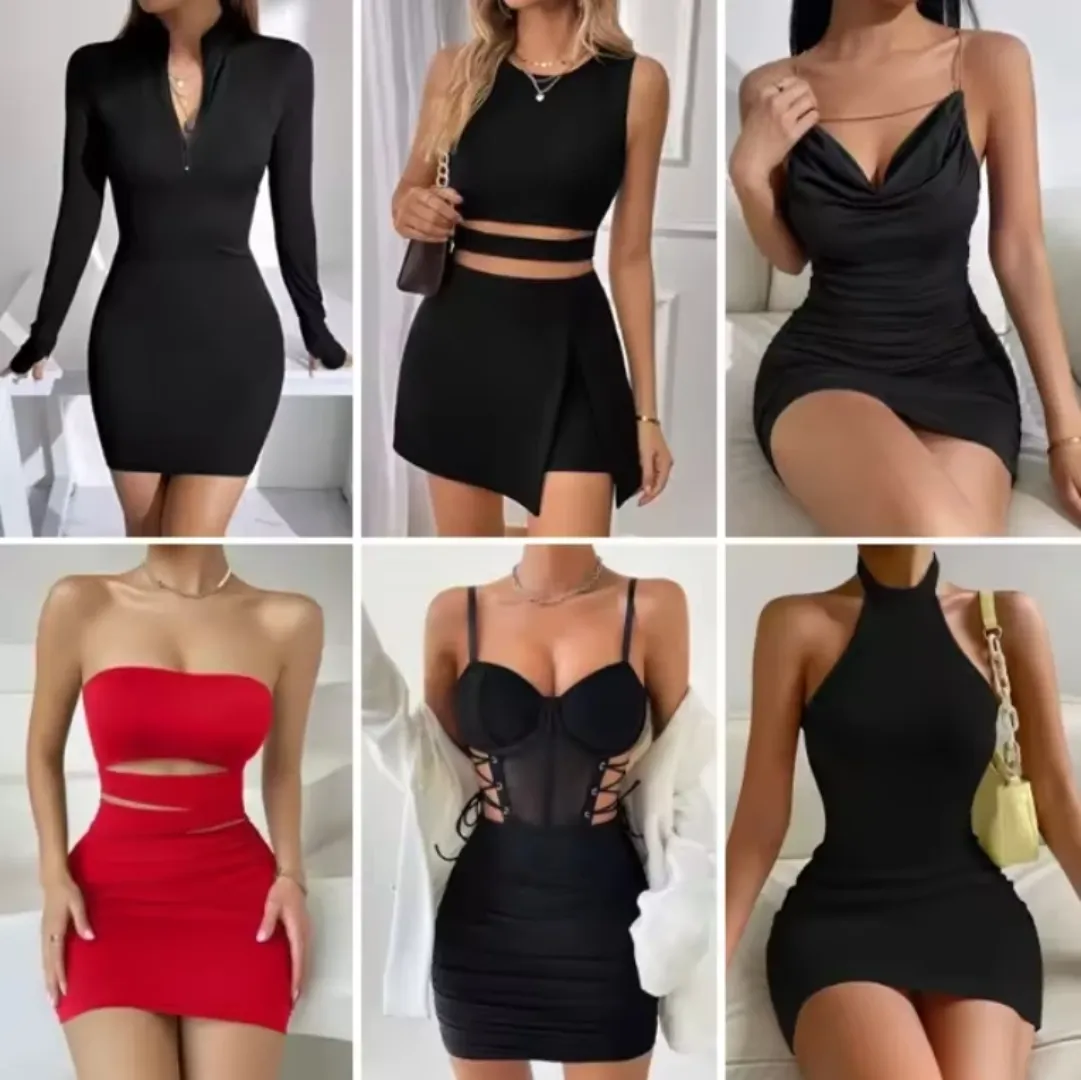 Robe Courte Femme Sexy & Chic – Été 2023, Tenue de Soirée ou Décontractée, Dos Nu ou Manche Longue, Style Tendance
