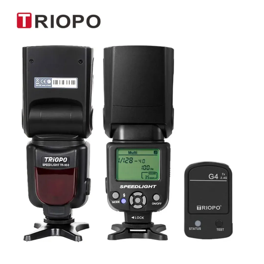 Flash Triopo TR-950II Universel avec Déclencheur Sans Fil G4 – Compatible Nikon, Canon, Sony, Fujifilm
