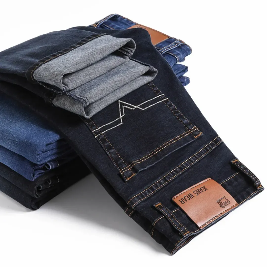 Jean Slim Droit Homme – Coupe Confortable en Denim, Style Décontracté Été & Automne