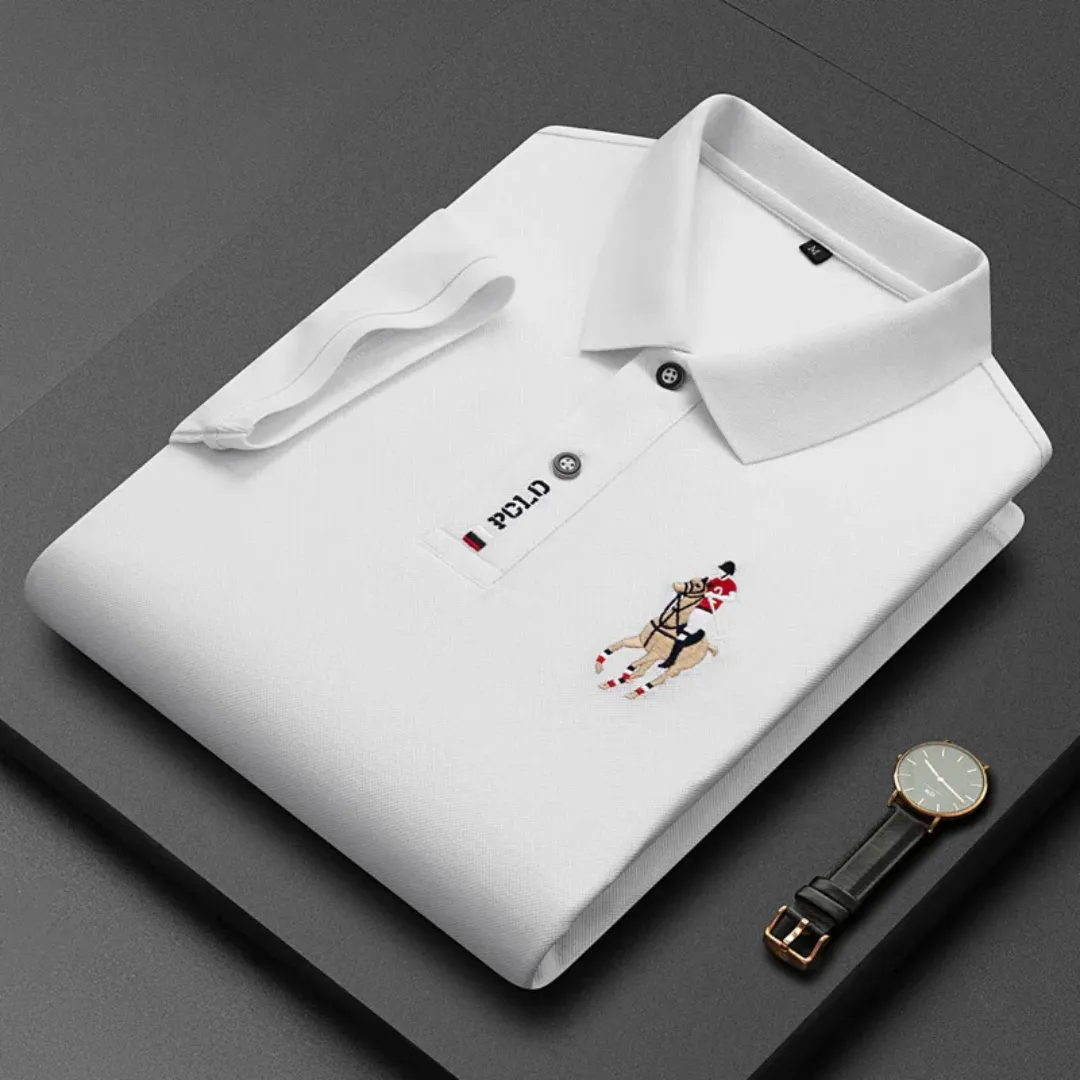 Polo Homme Chic à Revers – Manches Courtes – Style Business Décontracté – Confort et Élégan