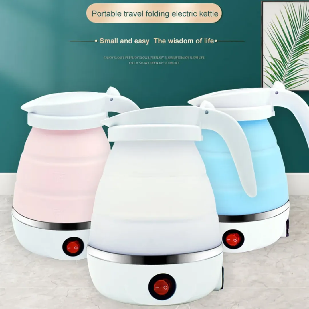 Bouilloire Électrique Pliable en Silicone – Mini Bouilloire de Voyage Portable, Étanche et Compacte – 600 ml