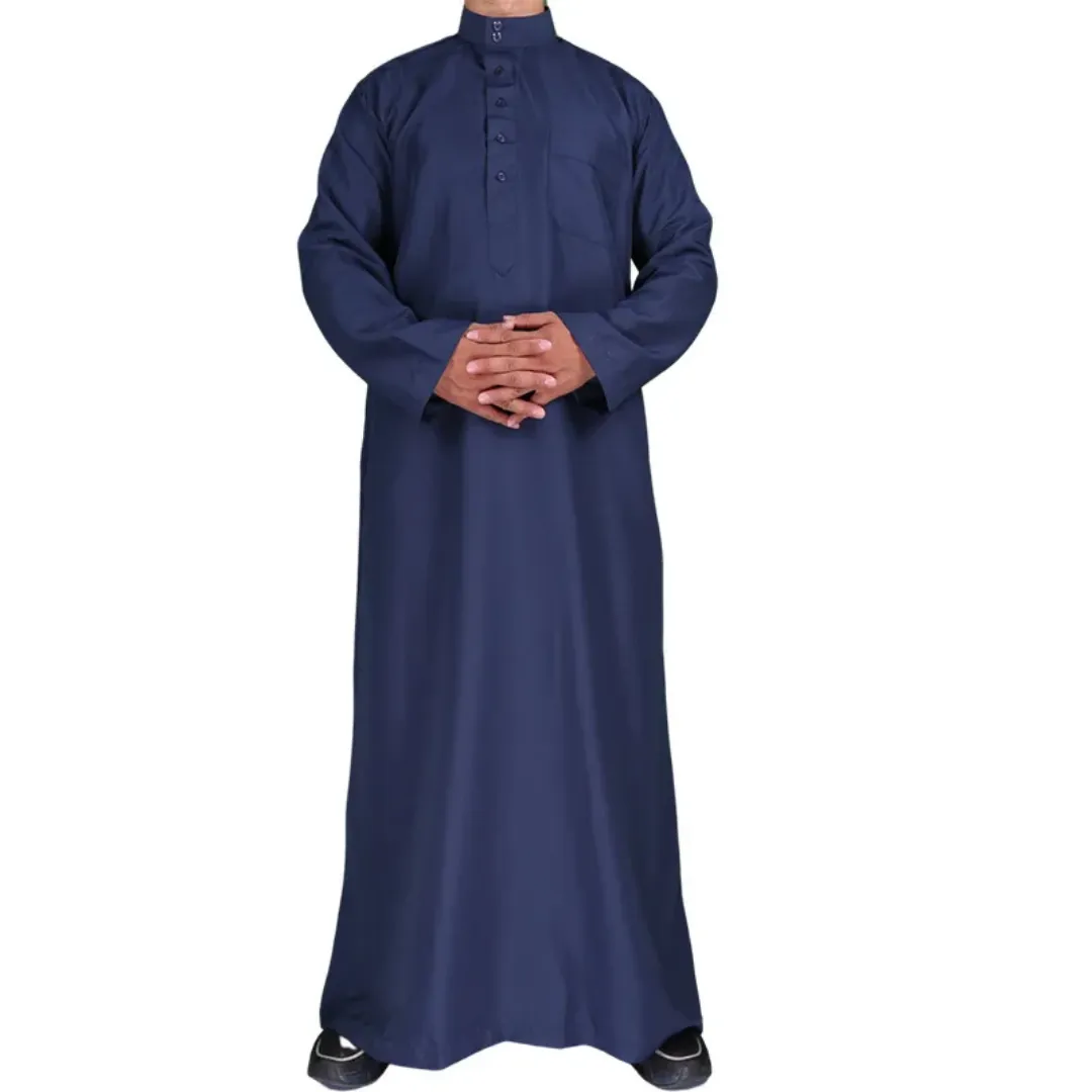 Qamis Homme Classique – Tunique Islamique Élégante à Col Mandarin et Boutonnage Frontal