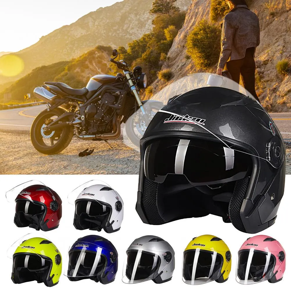 Casque Moto 3/4 Demi-visage Intelligent – Double Visière, Résistant aux chocs, ABS+EPS