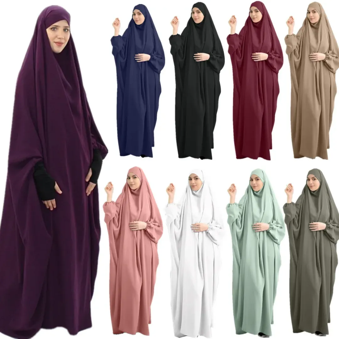 Jilbab 2 pièces avec bande élastique aux poignets – Tenue complète et fluide