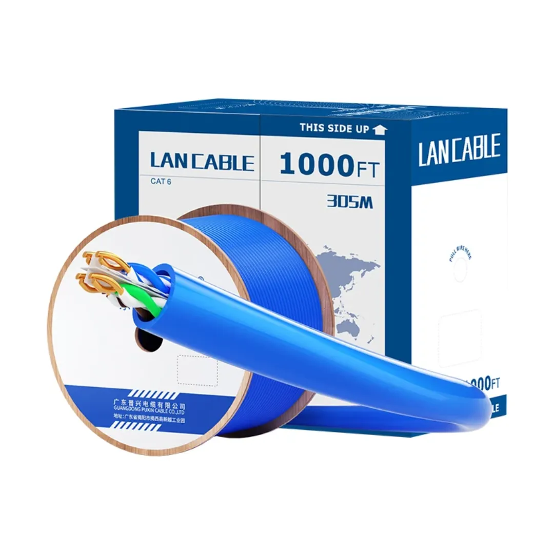 Câble Réseau Ethernet Cat6 SIPU 305M – UTP/FTP/SFTP – 8 Conducteurs – PVC HDPE – Pour Réseau, PC, ADSL, Modules