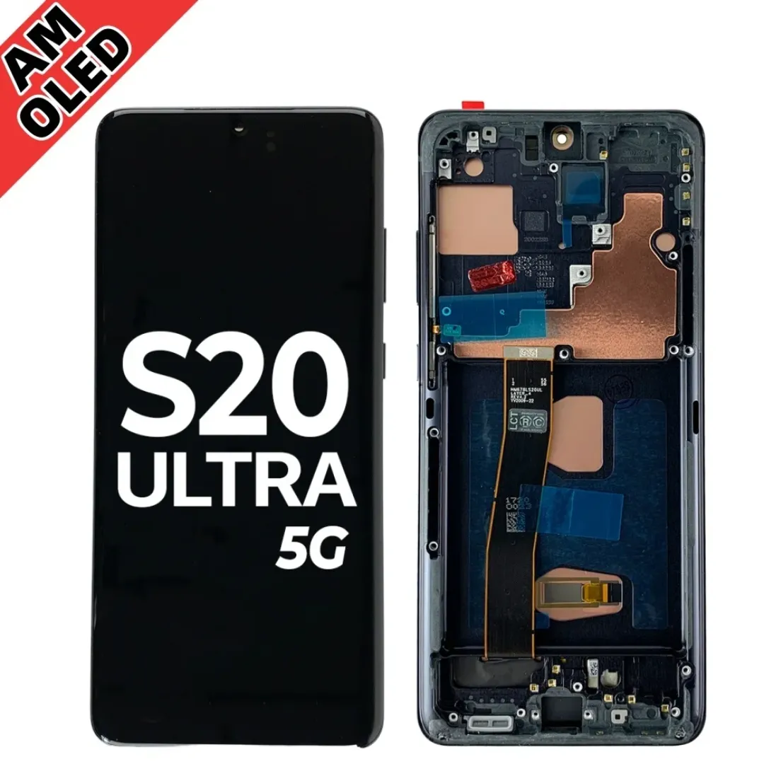Écran LCD Complet de Remplacement pour Samsung Galaxy S20 Ultra 5G – 6.9" avec Vitre Tactile et Châssis