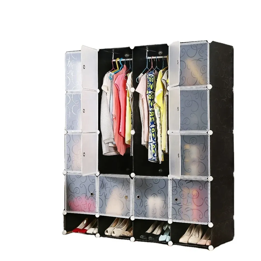 Placard Modulaire en Plastique – Armoire de Rangement 12 Cases – Design Moderne Extensible – 146×37×163,5 cm