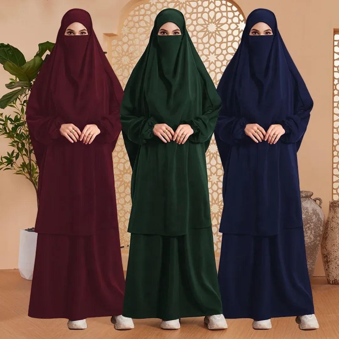 Jilbab 2 Pièces avec Niqab – Élégance Totale et Couverture Complète