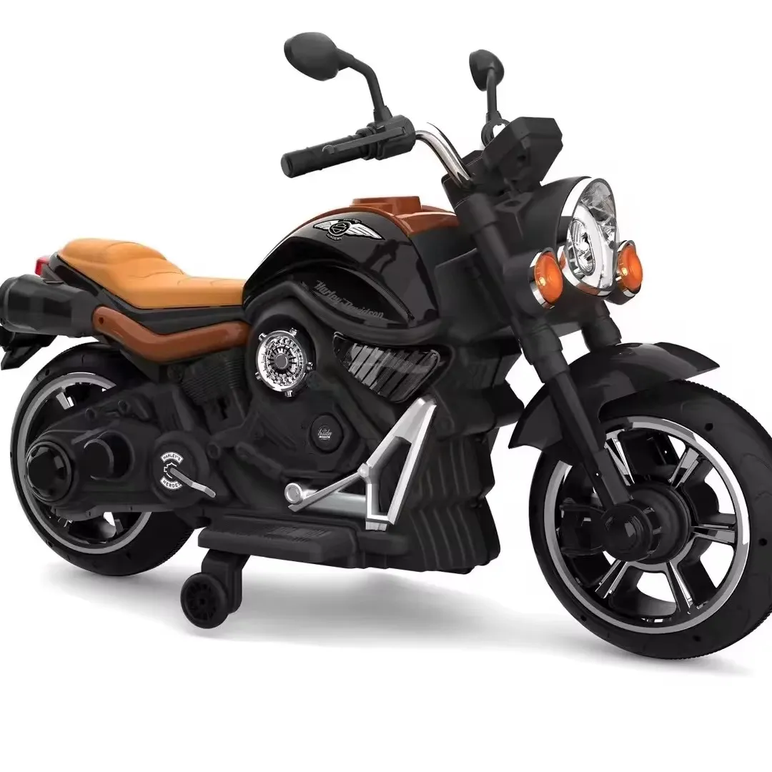Moto Électrique Enfant Style Harley – Confort Premium avec Phare LED et Roues Stabilisatric