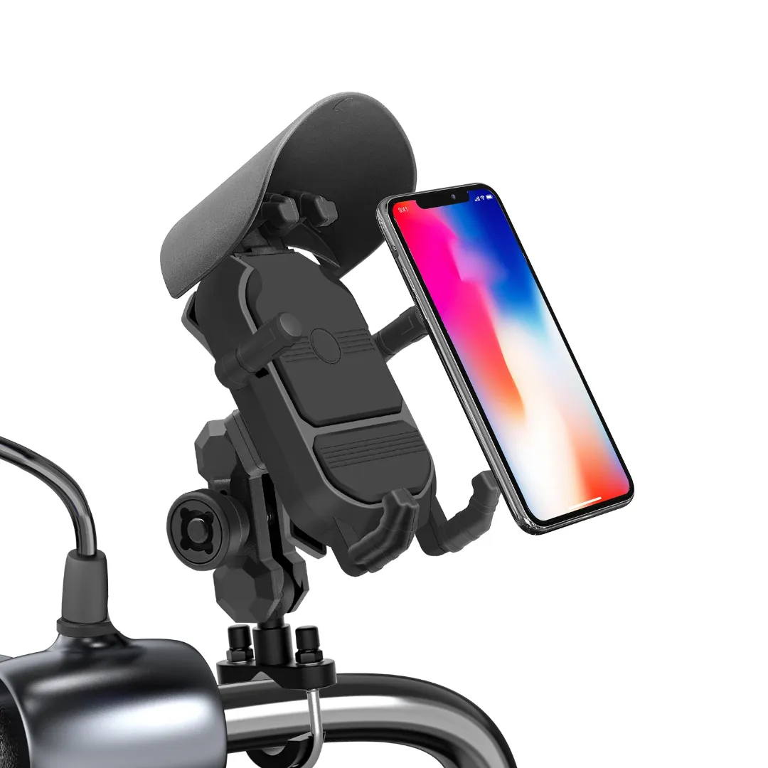 Support de Téléphone pour Vélo avec Casquette Anti-Pluie – Rotatif, Antidérapant, Réglable et Sécurisé