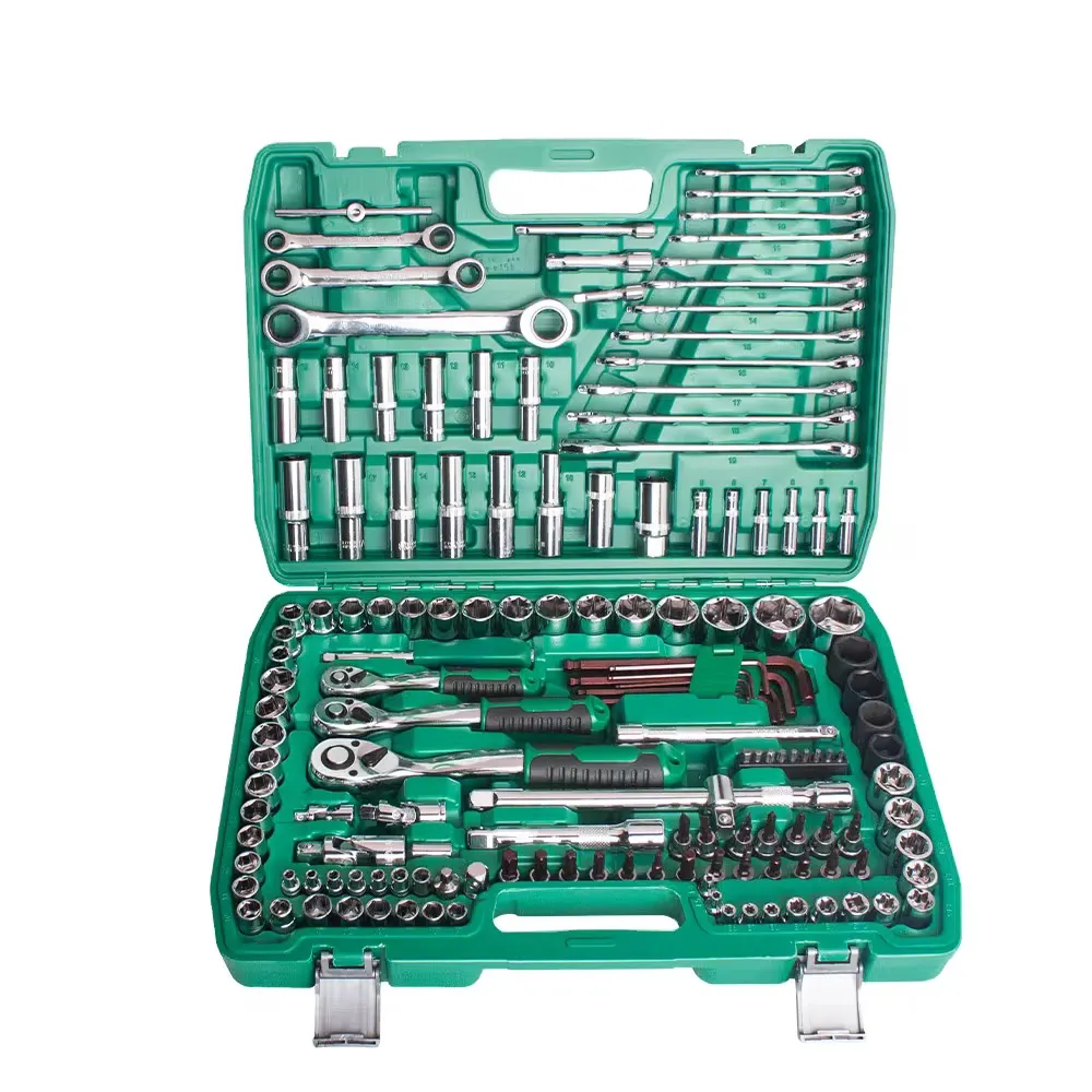 Coffret d’Outils Professionnel 123+1 Pièces – Douilles, Cliquets et Accessoires pour Réparation Auto et Bricolage