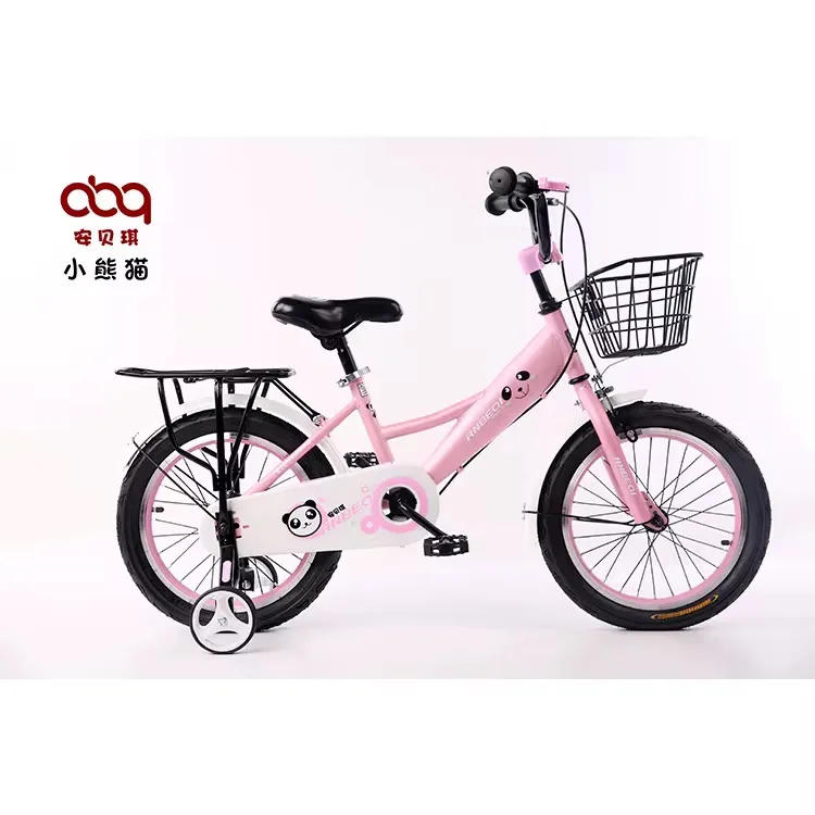 🚲 Vélo Enfant 12 à 18 pouces – Modèle Panda Rose avec Panier – Pour Filles de 3 à 10 Ans