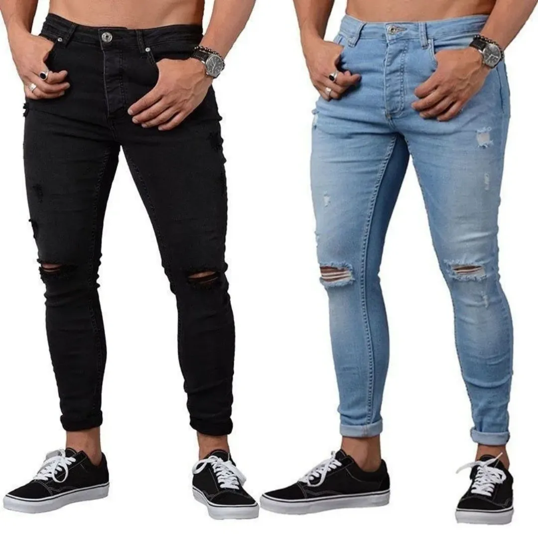 Jean Slim Déchiré pour Homme – Look Urbain et Tendance