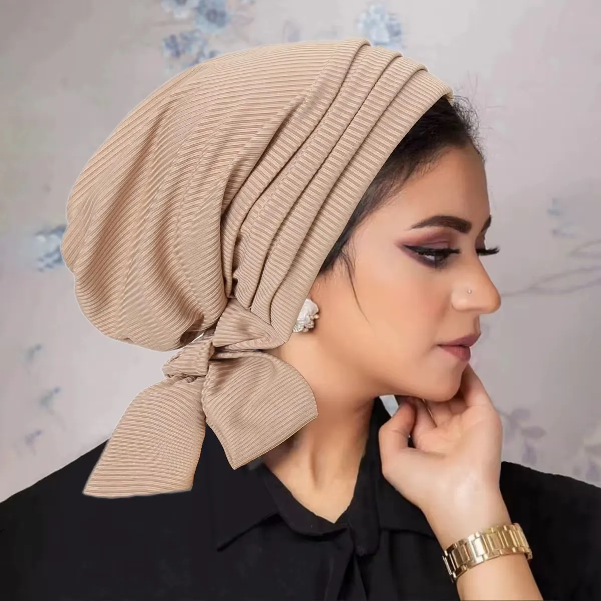 Turban Femme Pré-Noué – Couvre-Chef Élégant, Confortable et Extensible, Idéal Perte de Cheveux ou Usage Quotidien