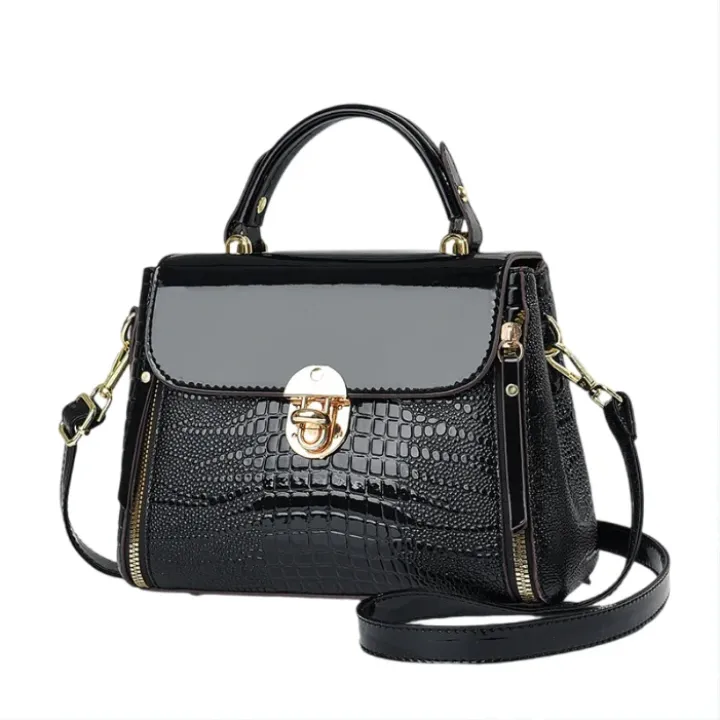 Sac à Main Femme Élégant Motif Crocodile – Style Luxe, Grande Capacité, avec Bandoulière Amovible