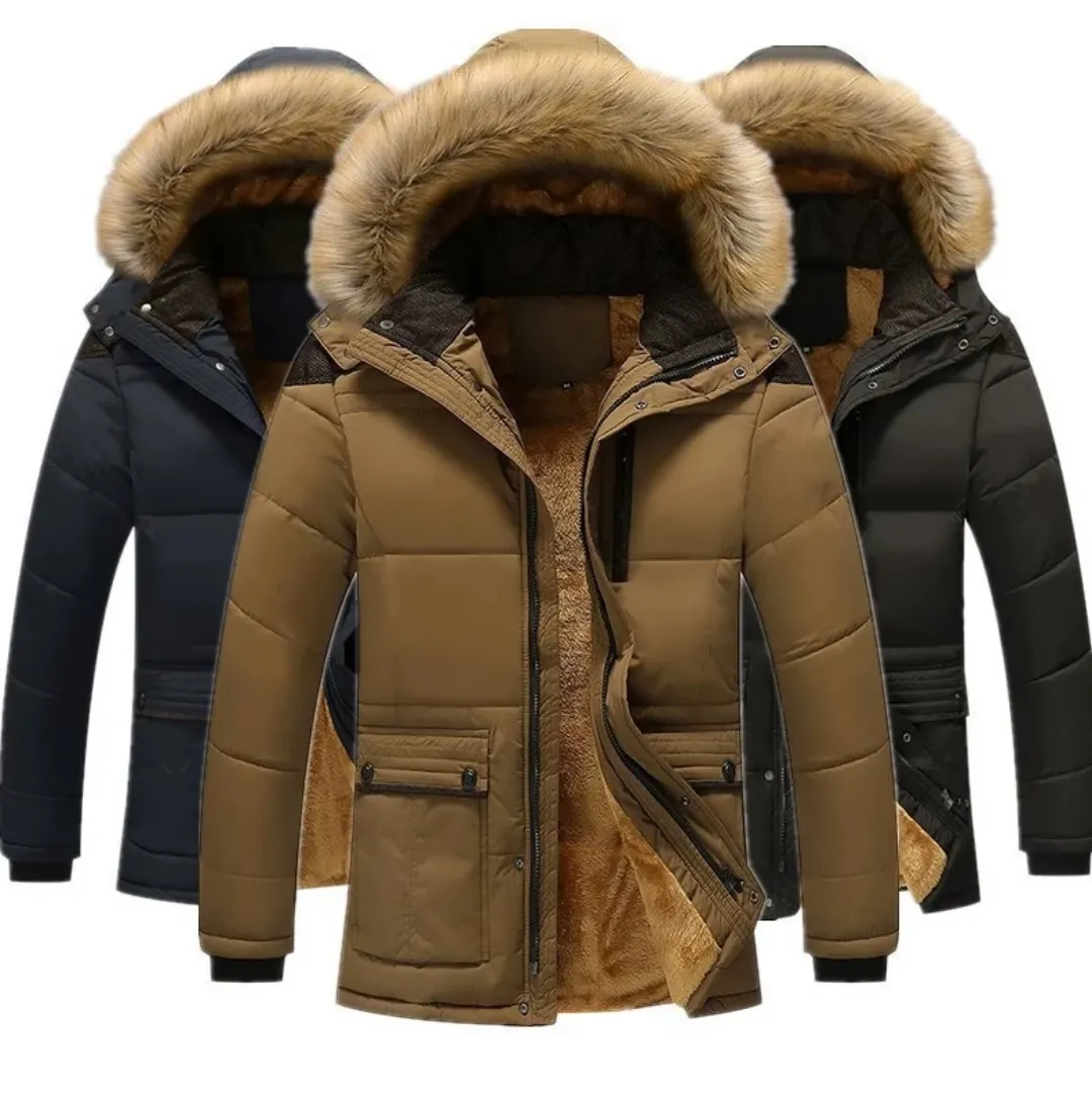 Parka Homme Hiver Chaude avec Capuche Fourrure – Style Urbain