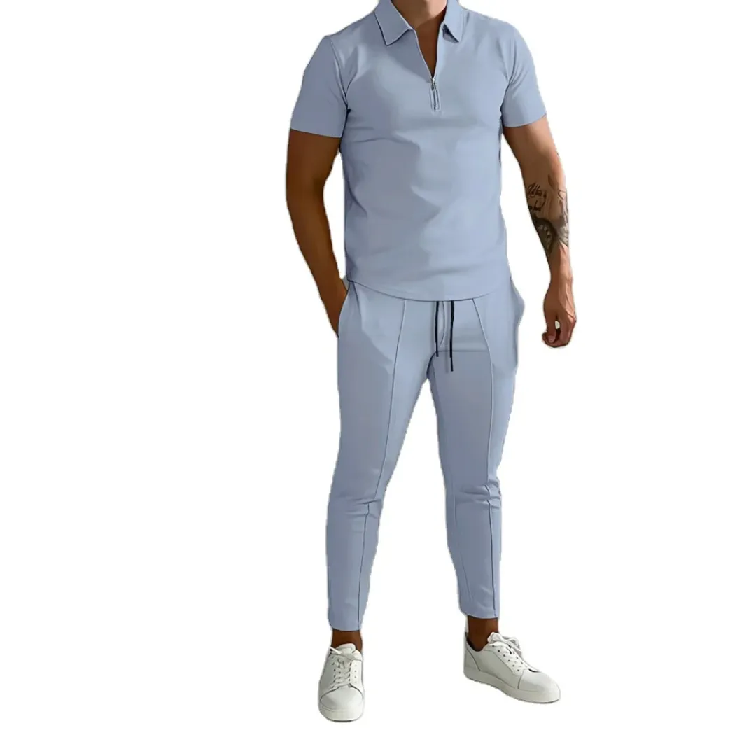 Ensemble Polo Zippé et Pantalon Jogger Homme – Style Casual Chic