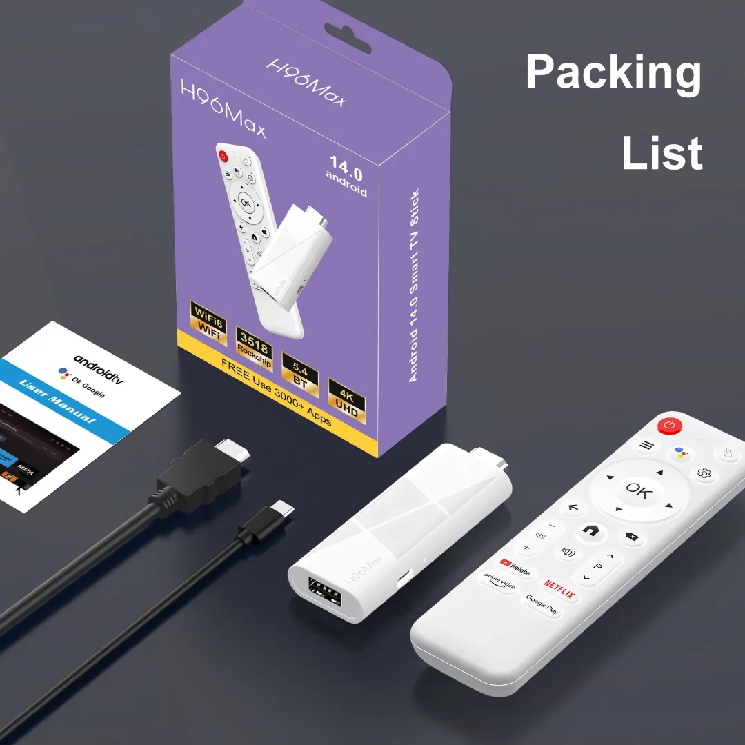 H96 Max H313 TV Stick – Android 14.0 avec WiFi6 & Commande Vocale