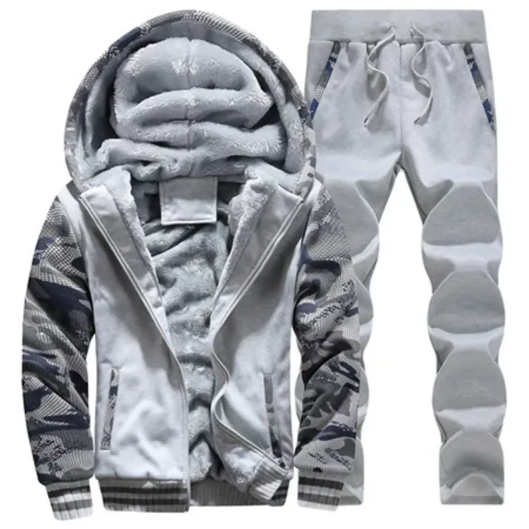 Ensemble Jogging Hiver Doublé Polaire – Style Camouflage Urbain