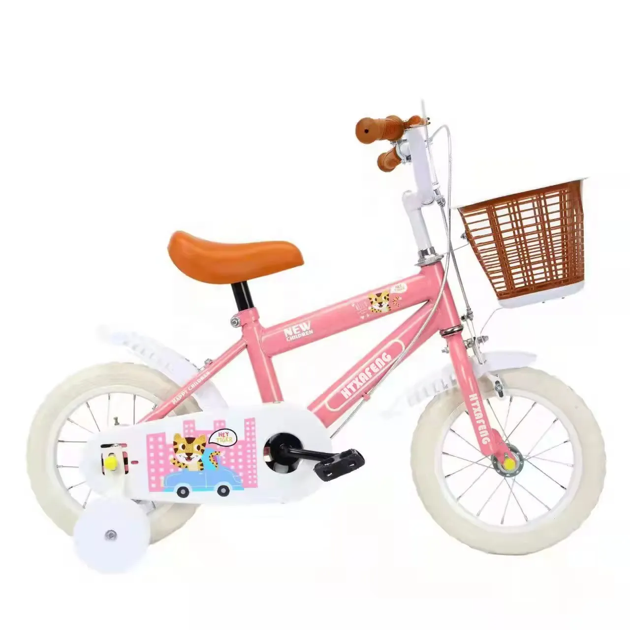 vélo fille, vélo rose enfant, vélo avec roulettes, vélo enfant 14 pouces, vélo panier avant, vélo motif fleur, vélo apprentissage, vélo mignon fille