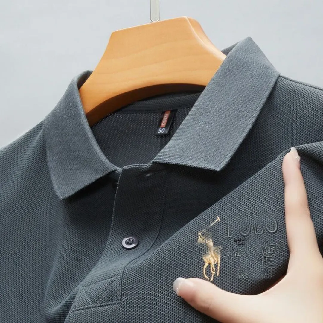 Polo Homme Classique Noir Graphite – Broderie Polo Ralph Style