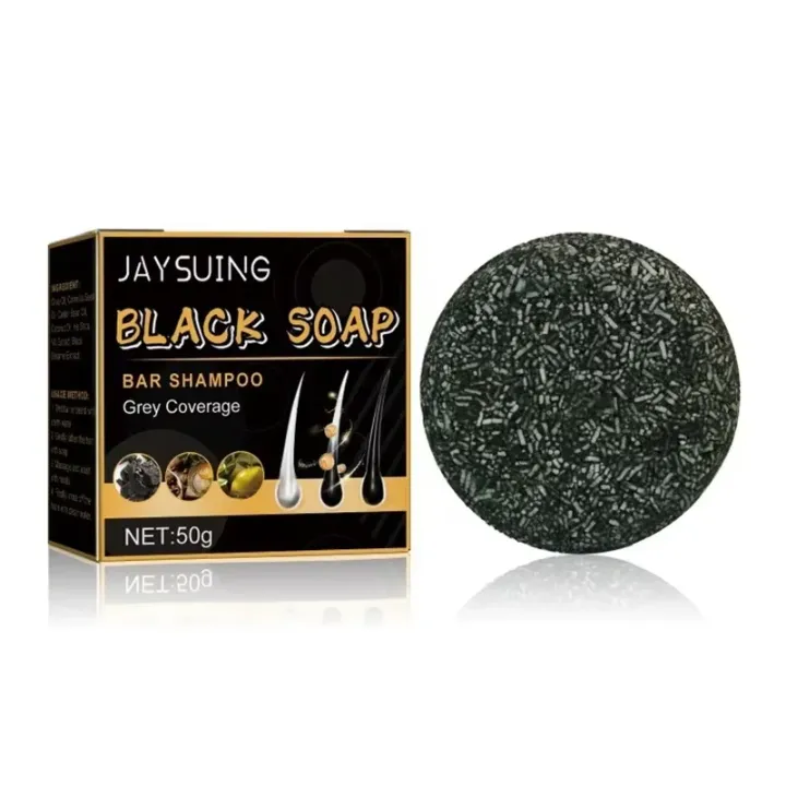 Shampoing Solide au Savon Noir – Couverture des Cheveux Blancs
