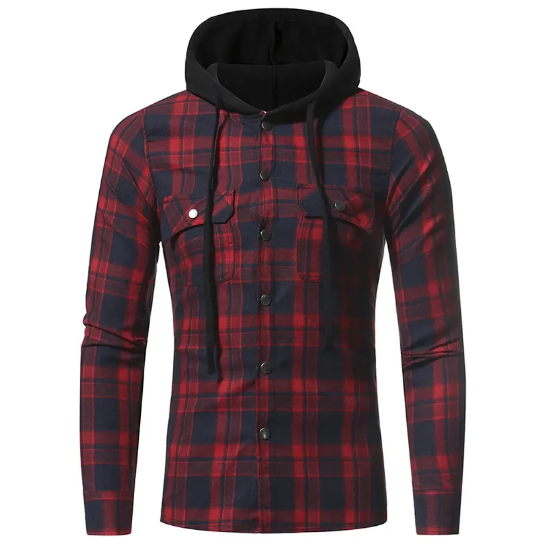 Chemise à Carreaux Homme avec Capuche – Style Urbain Décontracté