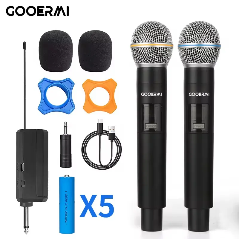 🎤 Microphone Sans Fil Professionnel GOOERMI - Pack Duo Rechargeable  ✅ Titre optimisé :  Microphones sans fil GOOERMI MIM-MRA58 - Duo professionnel rechargeable avec récepteur Jack 6.35mm