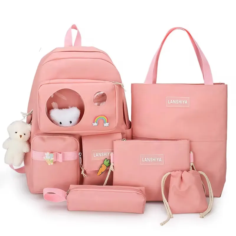 🎒 Set de Sacs “Lanshiya” 6-en-1 – Style Kawaii et Pratique