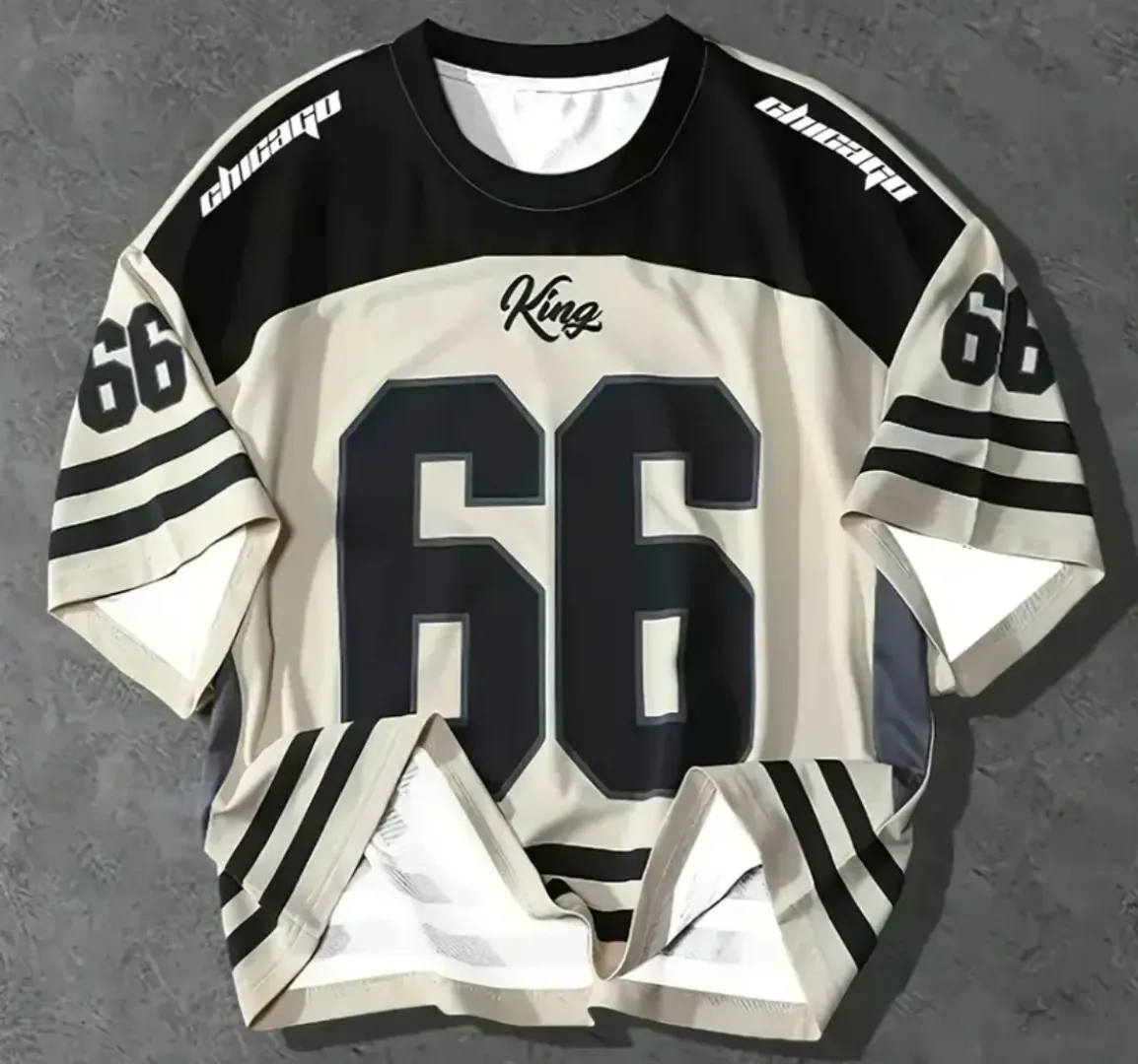 T-shirt Oversize Homme – Style Sportif "Chicago 66"