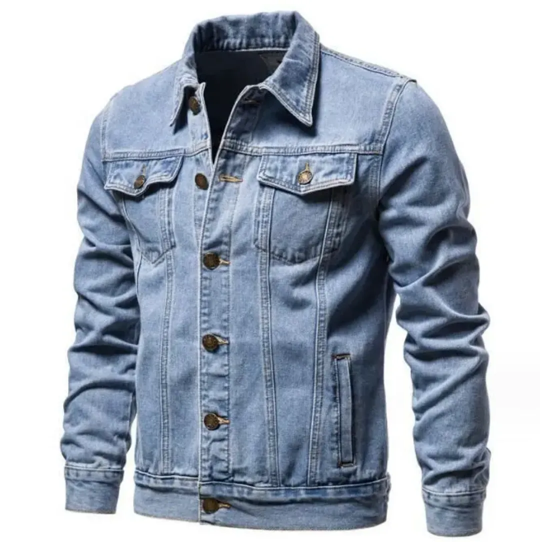 Veste Homme en Jean – Style Classique Bleu Clair