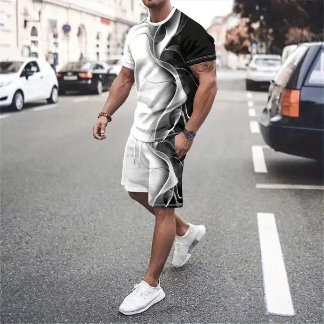 Tenue Streetwear Homme Effet Vagues Noires