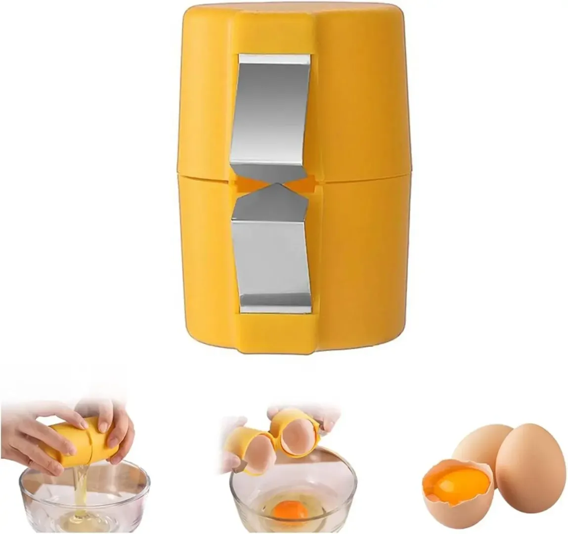 Ouvre-Œuf Manuel en Plastique avec Lame Acier – Séparateur de Coquille pour Œufs Crus et Cuits