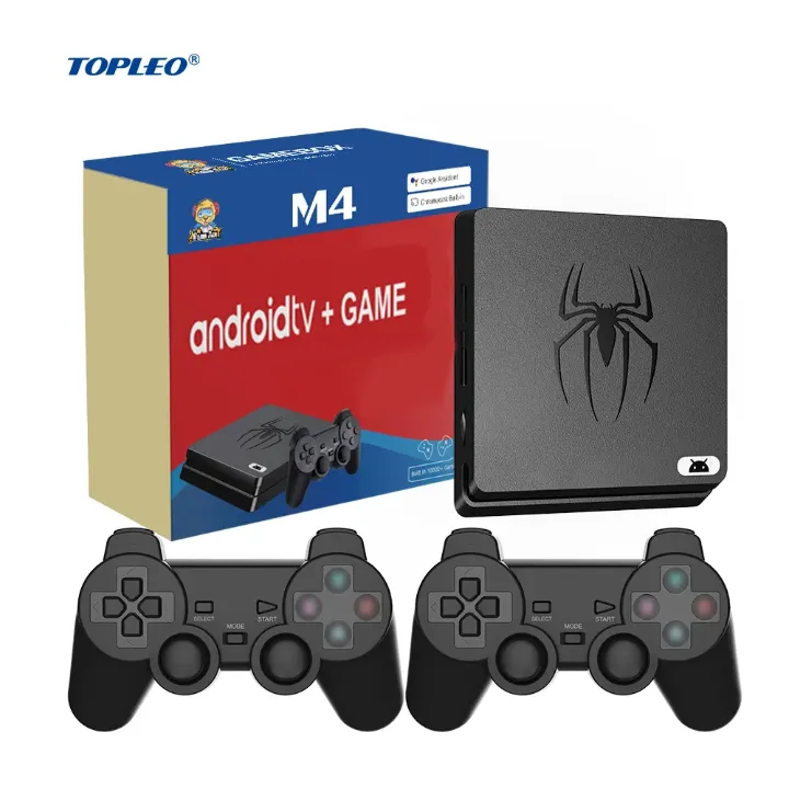 Topleo M4 Android TV Box Double Système – Console Rétro & Lecteur Multimédia avec Manettes Sans Fil