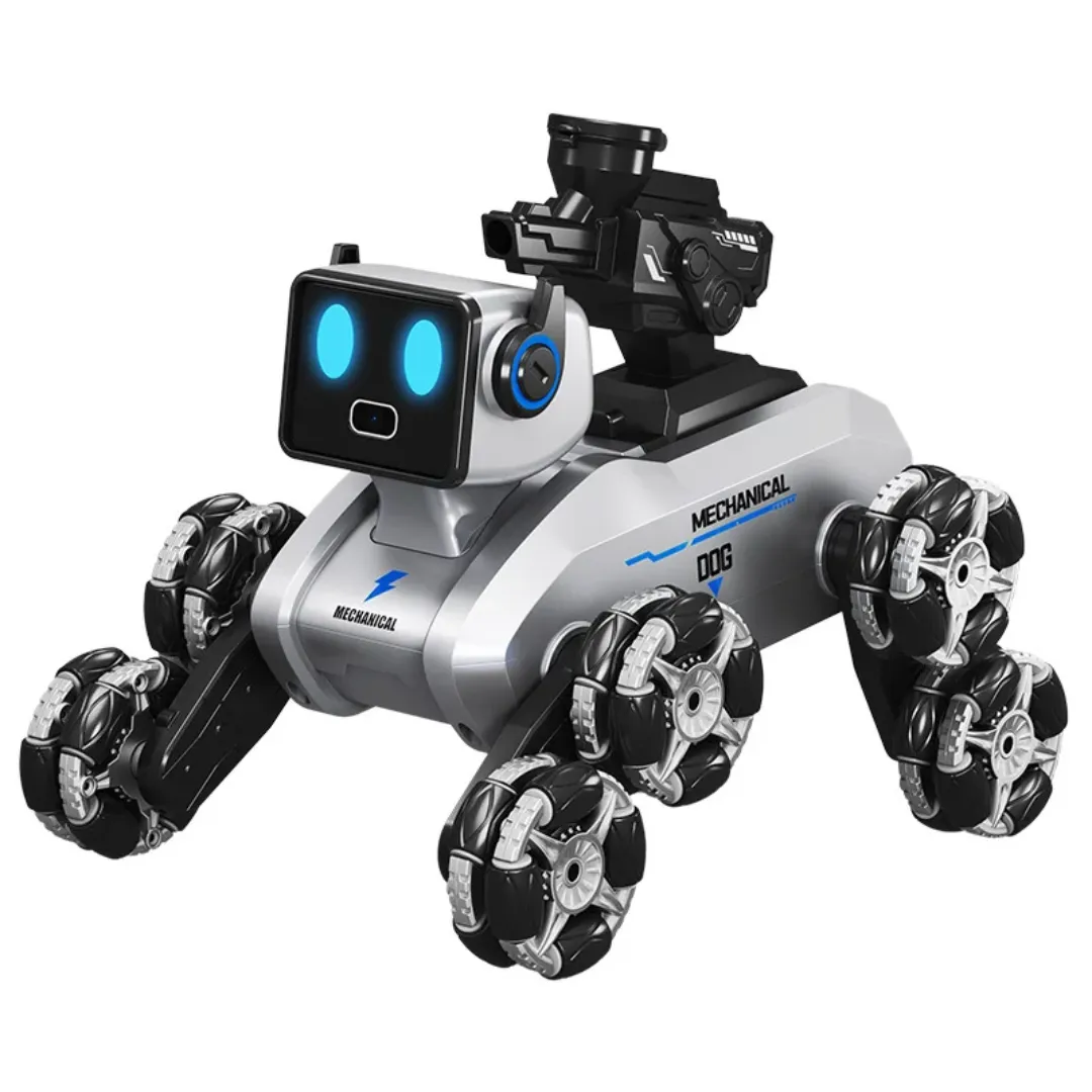 Robot chien AI 8 roues télécommandé avec caméra et bombe à eau