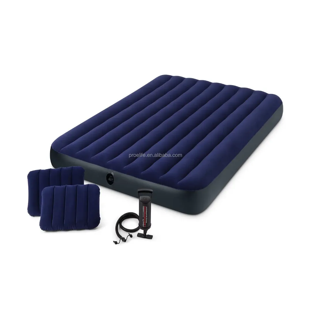 Ensemble de matelas pneumatique pliable léger et portable avec oreillers gonflables (2 places)