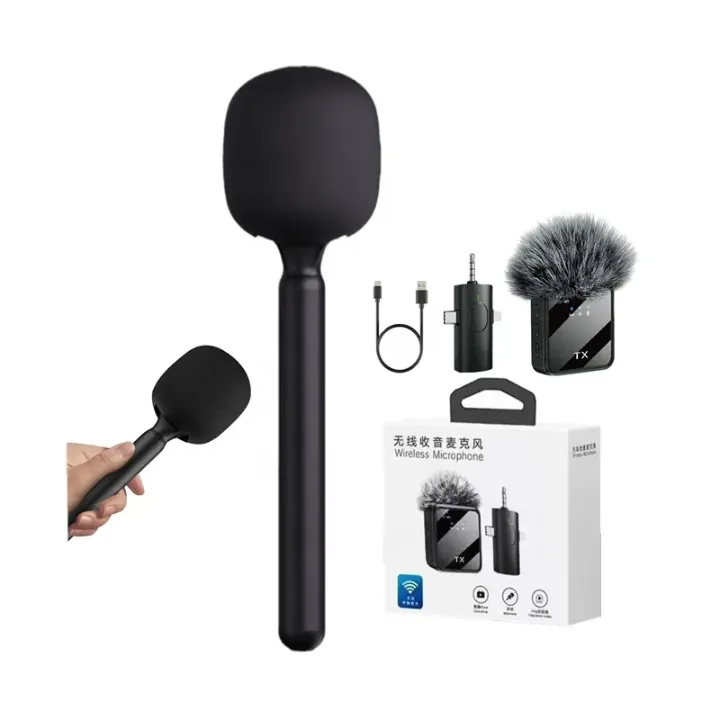 Microphone sans fil 3 en 1 pour interviews, studio, karaoké et enregistrement extérieur