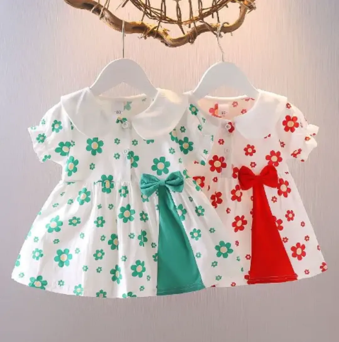 Nouvel Été Floral Bébé Fille Robe Mode Coton Crochet Spaghetti Sangle
