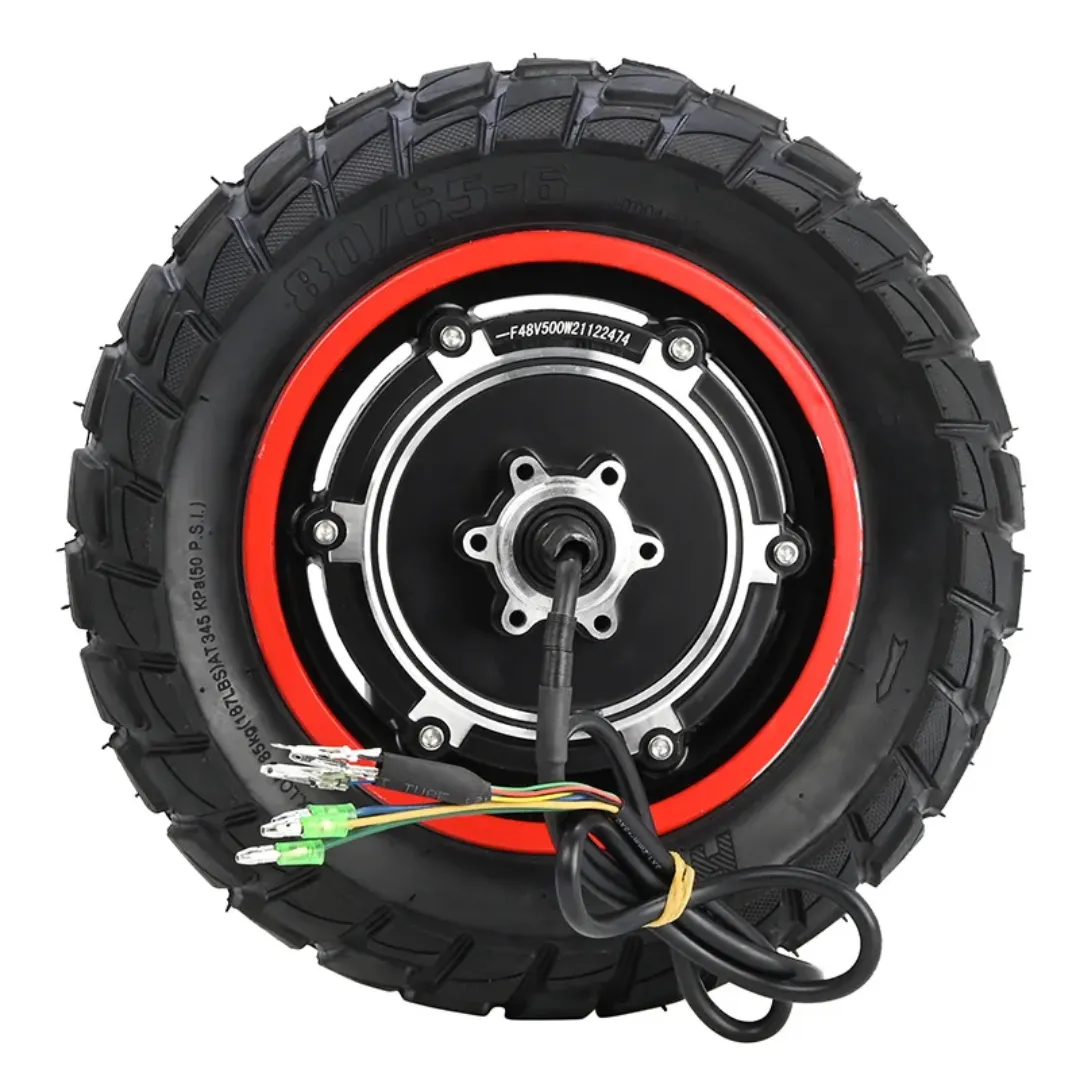 Accessoires de Scooter électrique 10 pouces Kugoo M4 moyeu de moteur de roue arrière 48V 500W avec 80/65-6 pièces de réparation de pneus intérieurs et extérieurs