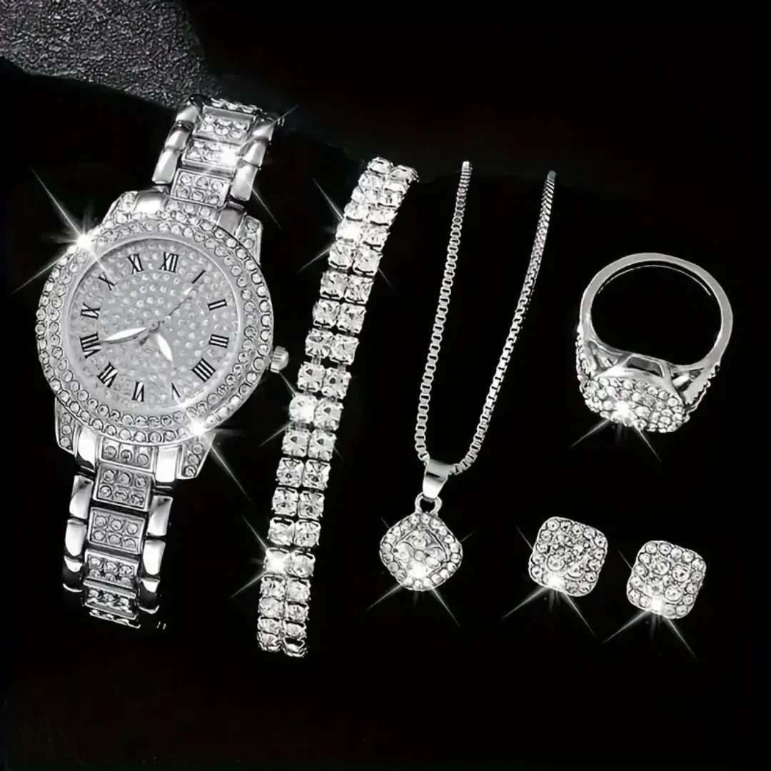 Luxe Dames Montre Diamant Quartz Bijoux De Mode Résistant À L'eau