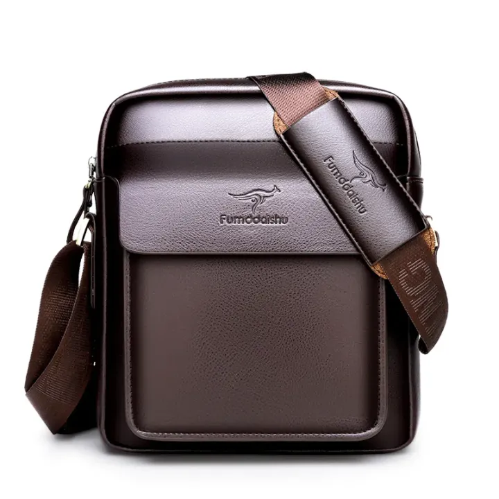 Sac à bandoulière en cuir PU pour hommes - Tendance et décontracté