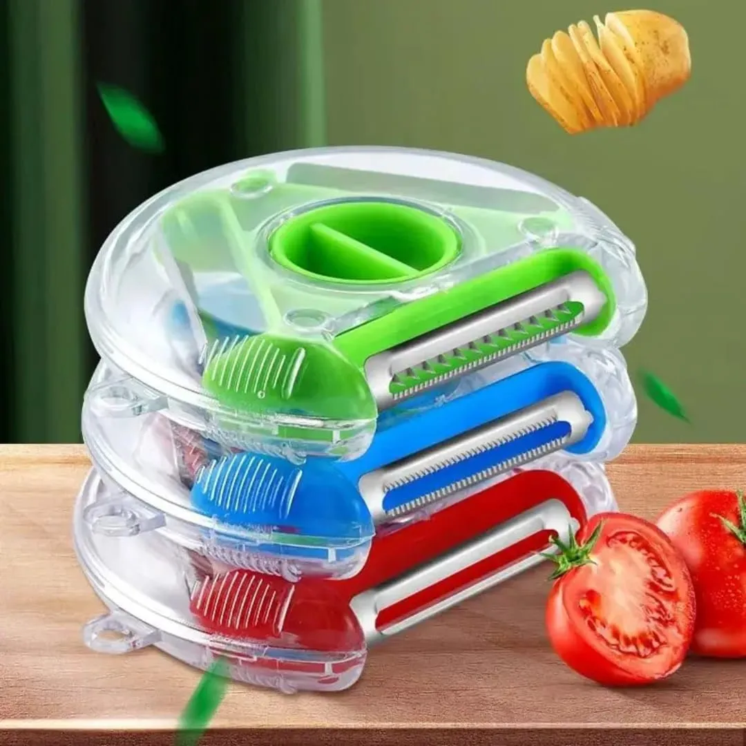 Éplucheur 3 en 1 rotatif pour fruits et légumes