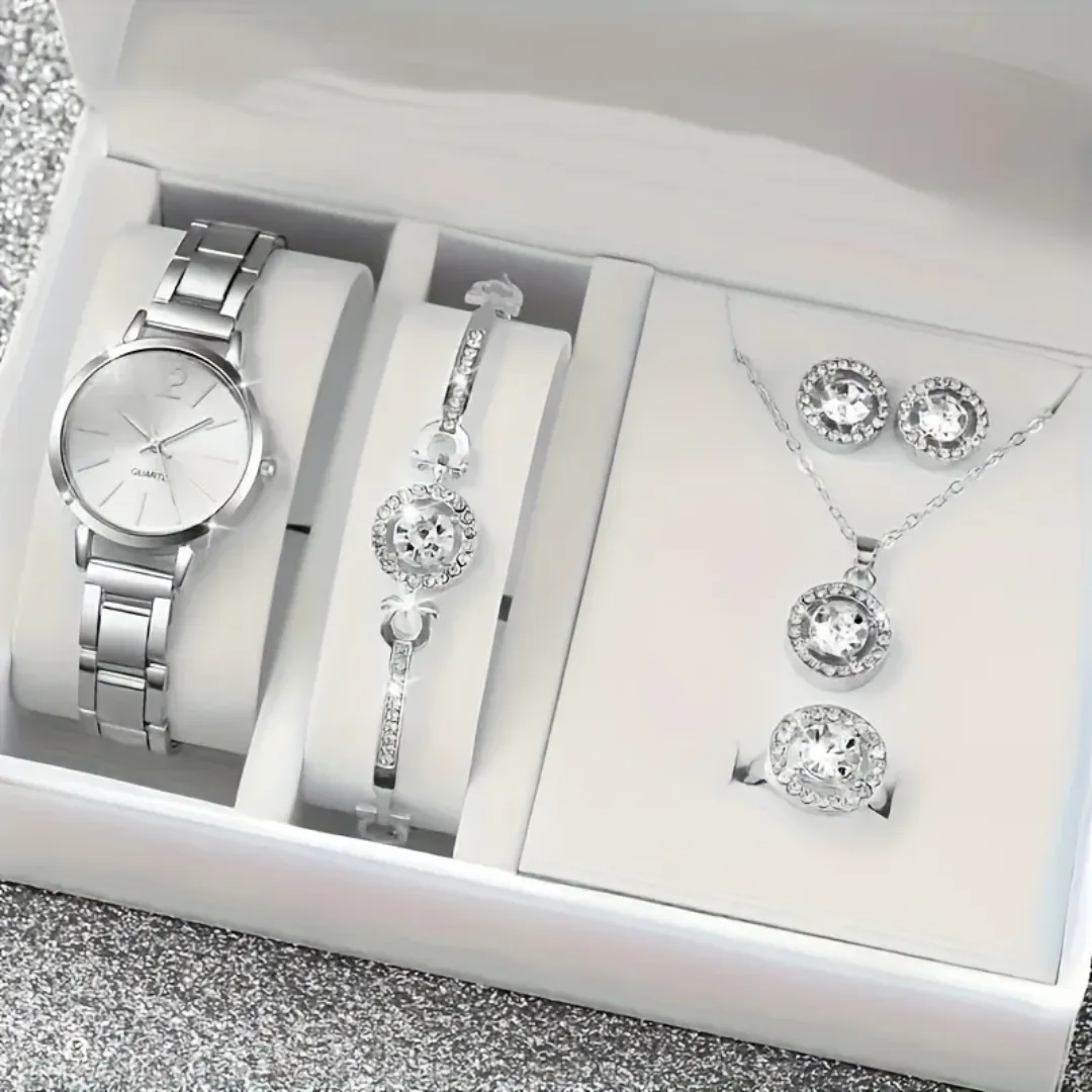 Ensemble de Bijoux Montre-bracelet Cristal Diamant pour Femmes