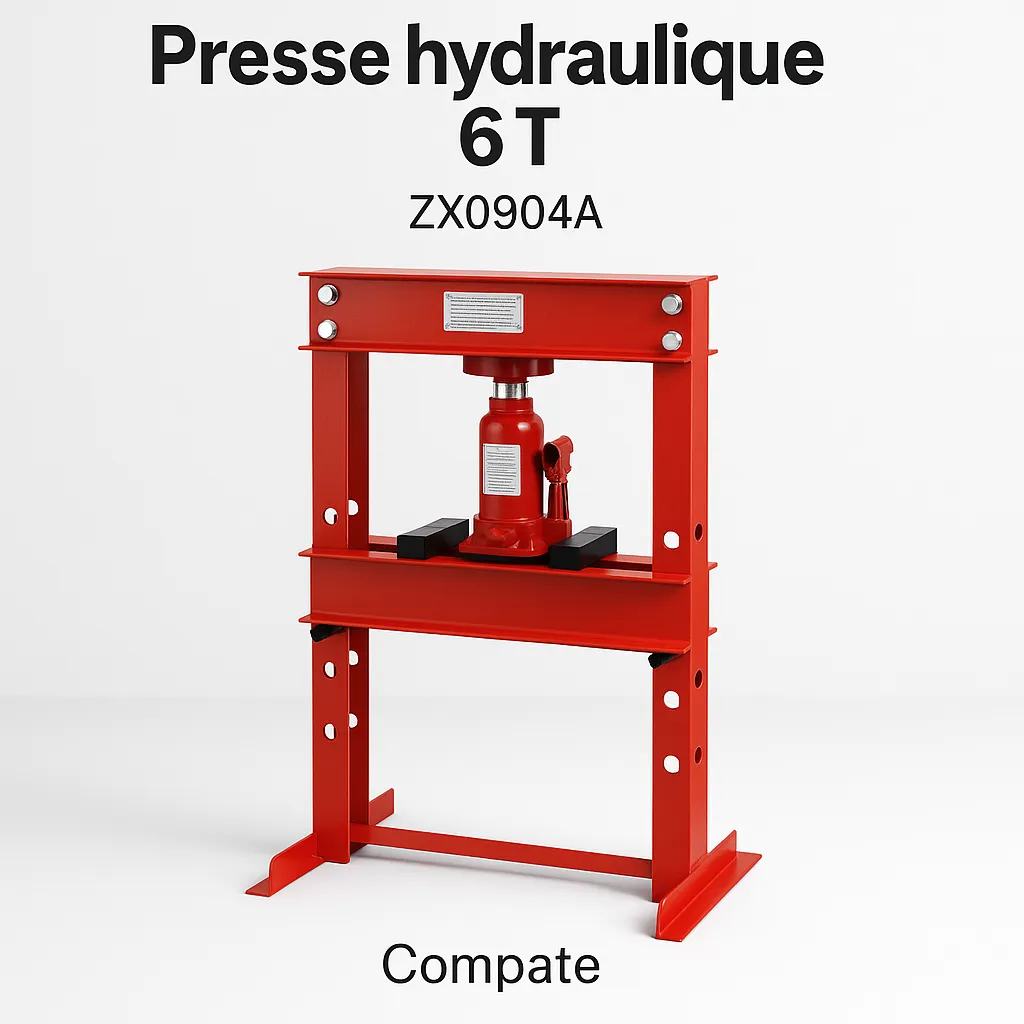 Presse hydraulique 6T (ZX0904A) – Compacte avec vérin bouteille