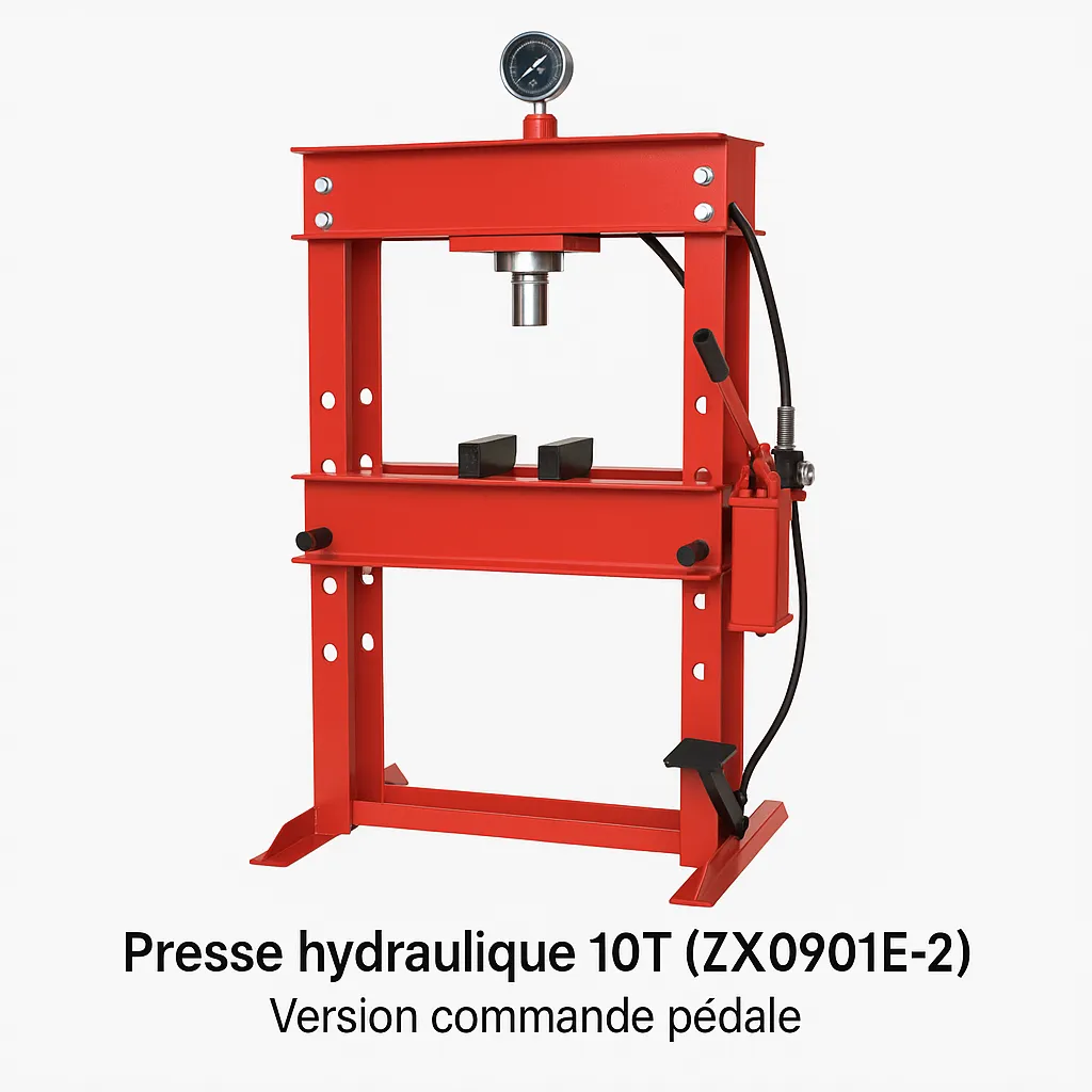 Presse hydraulique 10T (ZX0901E-2) – Version commande pédale
