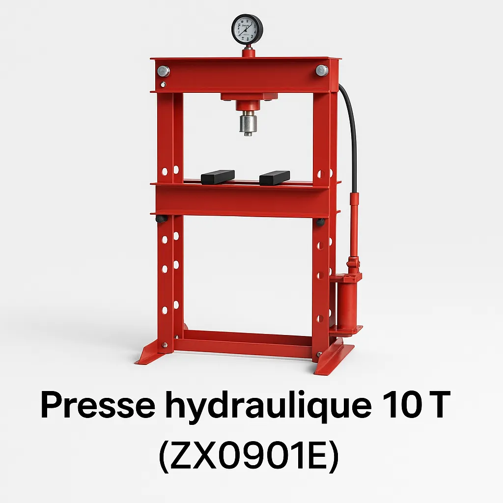 Presse hydraulique 10T (ZX0901E) – Version avec manomètre