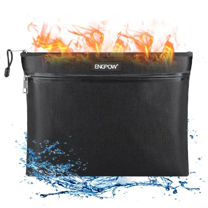 YIHUAXING Sac Document Ignifuge et Étanche avec Double Poche et Fermeture