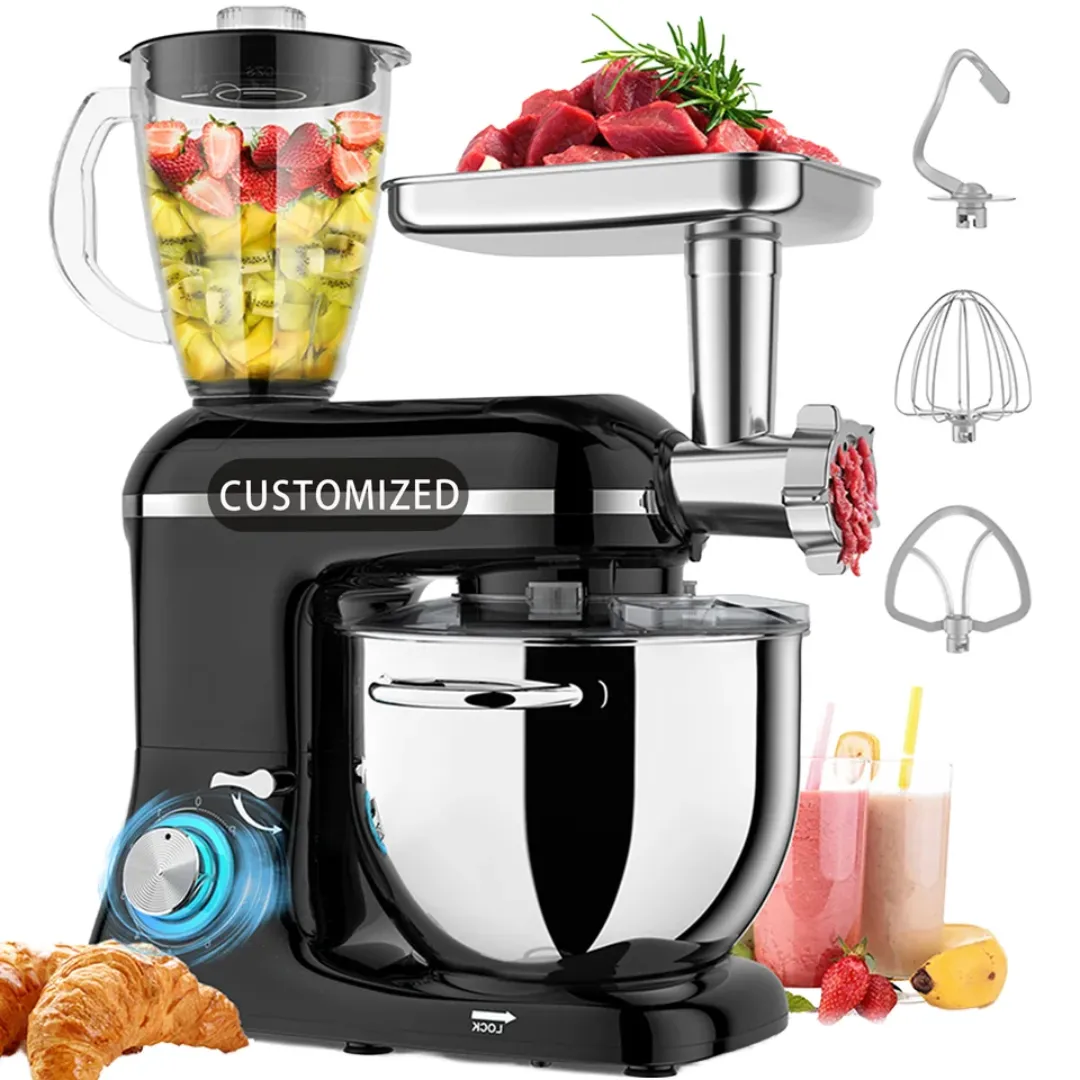 7.5 Litres 2025 NEW FS Mixeur sur socle multifonctionnel 3-en-1 avec mélangeur et hachoir à viande