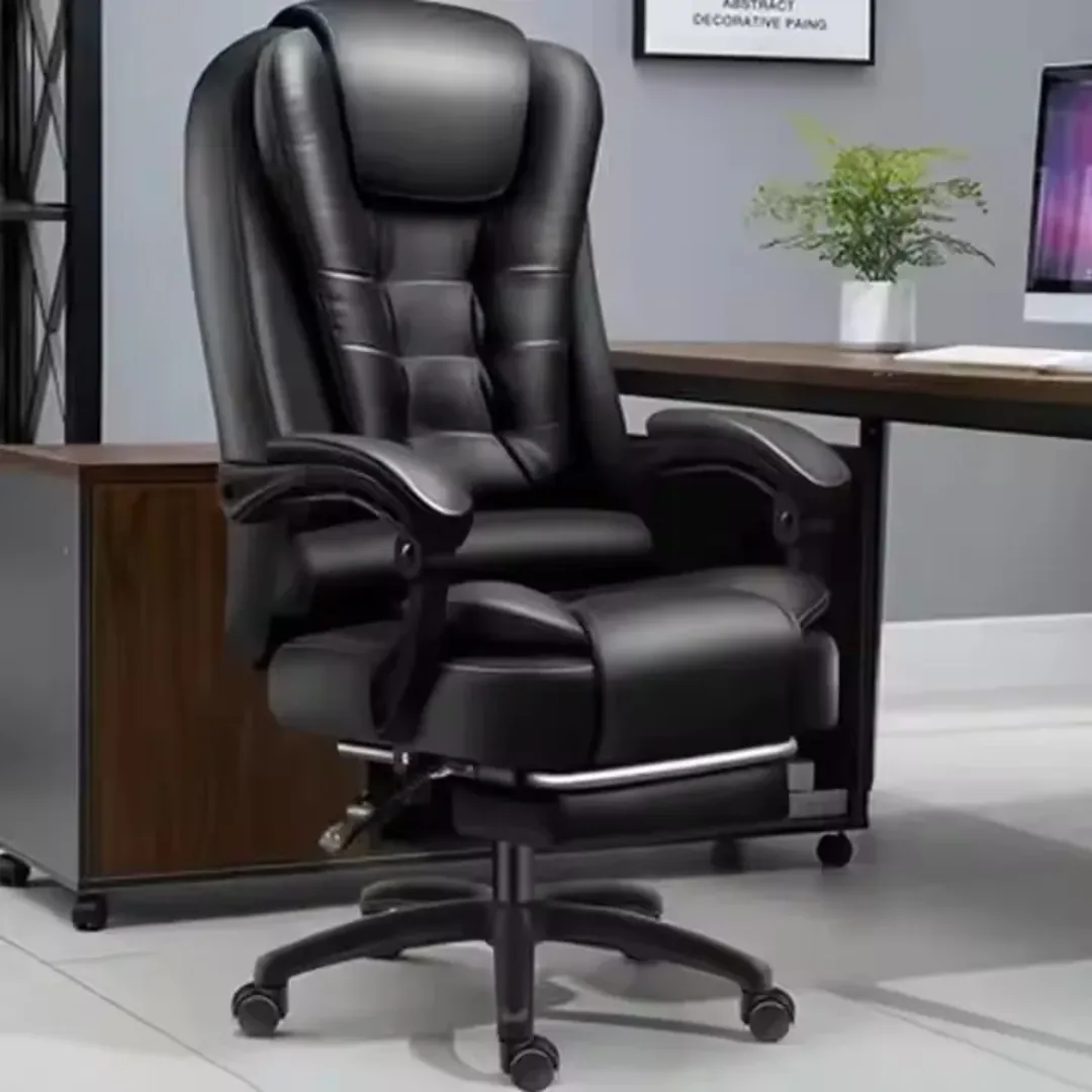 Chaise de bureau moderne ergonomique avec repose pied pour patron