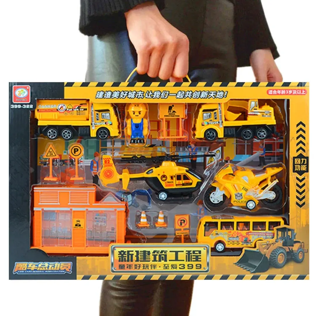 Véhicule jouet à friction - Ingénierie, Pompier, Militaire, Express, Grue